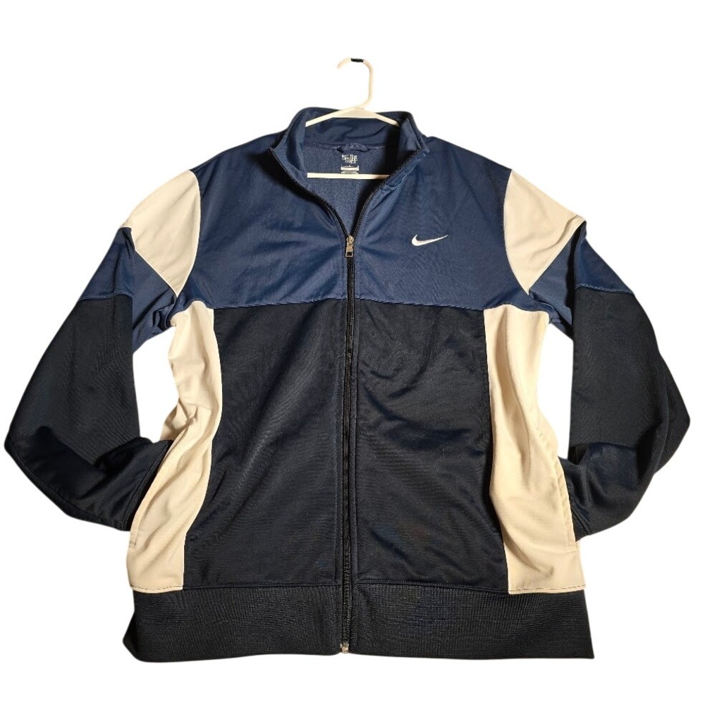 Nike The Athletic Dept Mens Track Jacket Navy Black Cream Full Zip Large 1272